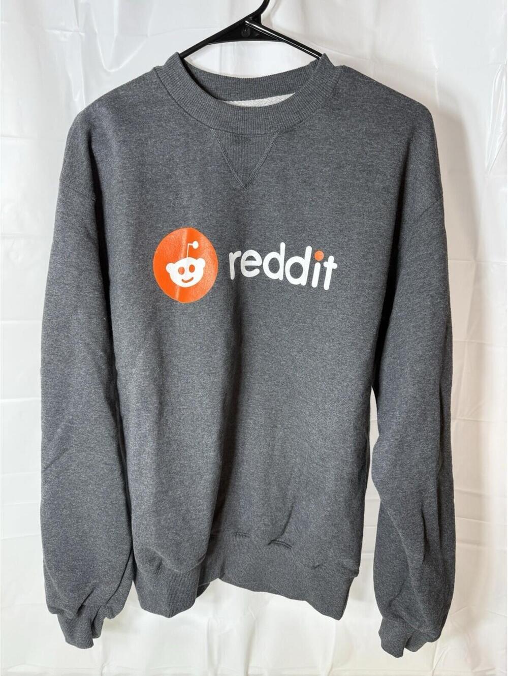 Reddit Champion Sweatshirt Men’s Size M Gray Pullover Crew Rare Promo